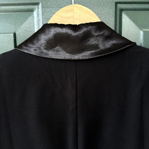 NWOT Current Air Anthropologie Sz S Black Double Breasted Blazer w/ Satin Collar - Picture 6 of 7